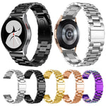 Flat Head Three-bead Stainless Steel Watch Band, For Samsung Galaxy Watch6 / 6 Classic