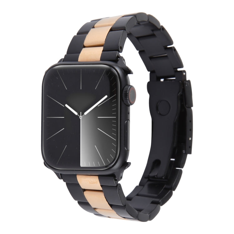 Three-Bead Stainless Steel Watch Band, For Apple Watch SE 2023 44mm, For Apple Watch SE 2023 40mm, For Apple Watch Ultra 2 49mm, For Apple Watch Series 9 45mm, For Apple Watch Series 9 41mm
