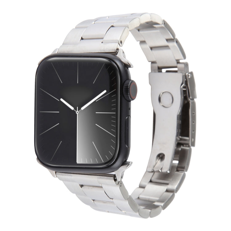 Three-Bead Stainless Steel Watch Band, For Apple Watch Series 7 41mm, For Apple Watch Series 7 45mm, For Apple Watch SE 40mm, For Apple Watch SE 44mm, For Apple Watch Series 6 40mm