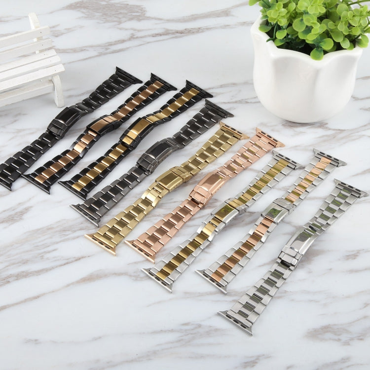 Three-Bead Stainless Steel Watch Band, For Apple Watch 38mm