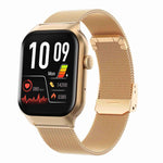 2.01 inch Milanese Steel Strap Bluetooth Call Smart Watch Support Heart Rate Monitoring / Non-invasive Blood Sugar, Milanese Steel Strap Gold