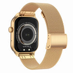 2.01 inch Milanese Steel Strap Bluetooth Call Smart Watch Support Heart Rate Monitoring / Non-invasive Blood Sugar, Milanese Steel Strap Gold