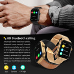 2.01 inch Milanese Steel Strap Bluetooth Call Smart Watch Support Heart Rate Monitoring / Non-invasive Blood Sugar, Milanese Steel Strap Gold