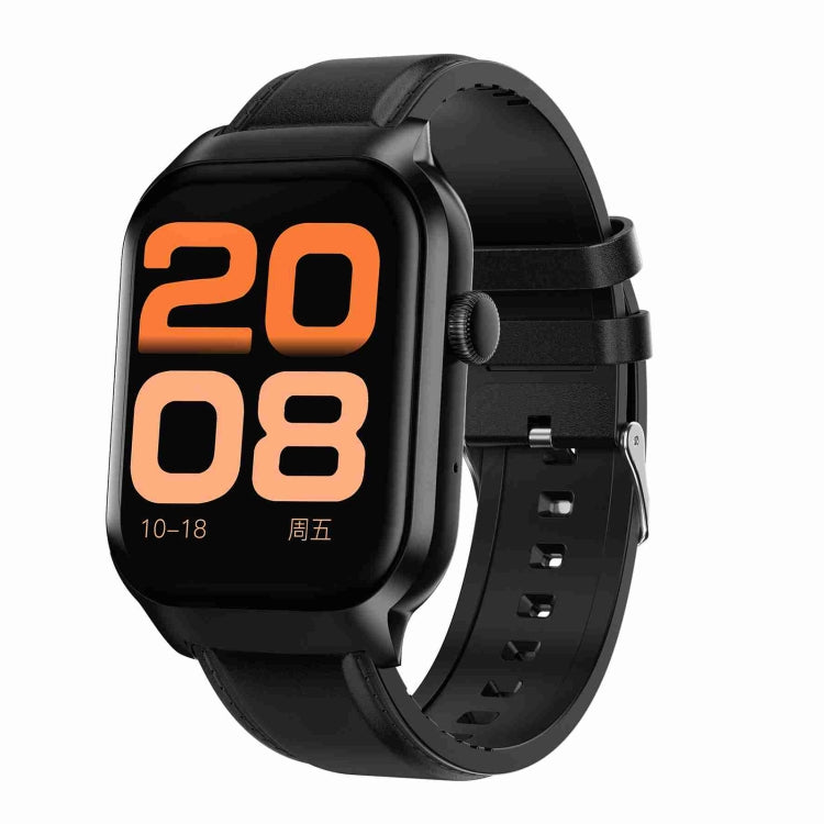 2.01 inch Leather Strap Bluetooth Call Smart Watch Support Heart Rate Monitoring / Non-invasive Blood Sugar, Leather Strap Black, Leather Strap Brown