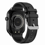 Smartwatch mit 2,01 Zoll Durchmesser, Lederarmband, Bluetooth-Anruffunktion, Herzfrequenzmessung/nicht-invasiver Blutzuckermessung, Lederarmband schwarz, Lederarmband braun
