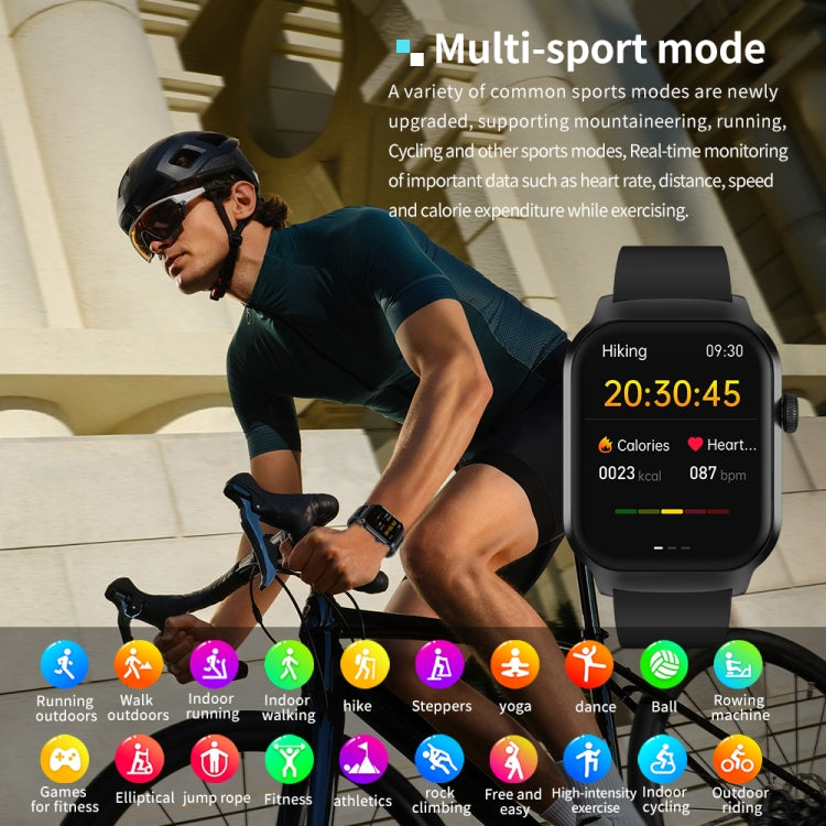 Smartwatch mit 2,01 Zoll Durchmesser, Lederarmband, Bluetooth-Anruffunktion, Herzfrequenzmessung/nicht-invasiver Blutzuckermessung, Lederarmband schwarz, Lederarmband braun