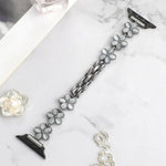 5-petaled Flower Zinc Alloy Chain Watch Band, For Apple Watch Series 8 41mm, For Apple Watch Series 8 45mm, For Apple Watch SE 2022 40mm, For Apple Watch SE 2022 44mm, For Apple Watch Series 7 41mm, For Apple Watch Series 7 45mm