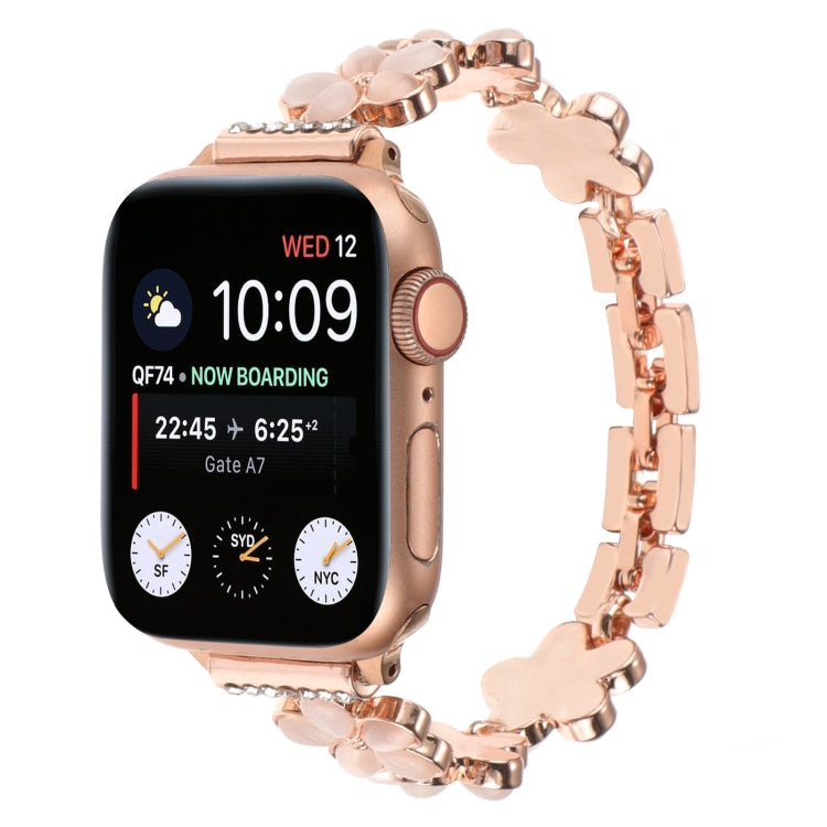 5-petaled Flower Zinc Alloy Chain Watch Band, For Apple Watch 42mm, For Apple Watch 38mm