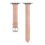 Slim Crocodile Leather Watch Band, For Apple Watch 42mm, For Apple Watch 38mm