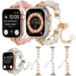 Pearl Chain Metal Bracelet Watch Band, For Apple Watch Series 5 44mm, For Apple Watch Series 5 40mm, For Apple Watch Series 4 44mm, For Apple Watch Series 4 40mm, For Apple Watch Series 3 38mm, For Apple Watch Series 3 42mm, For Apple Watch Series 2 42...