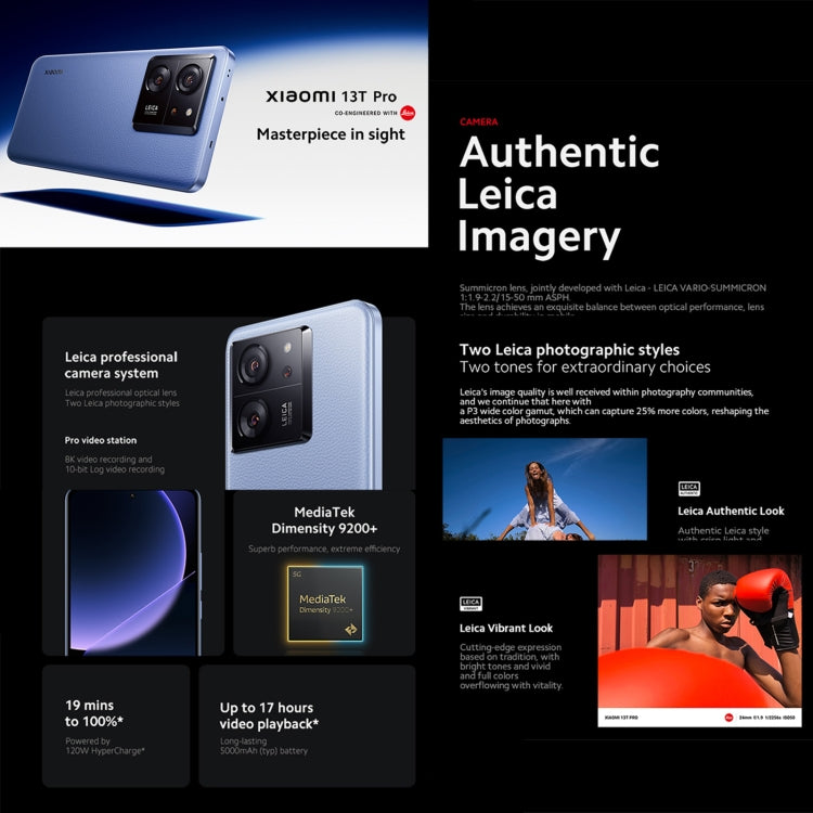 Xiaomi 13T Pro Global, 6.67 inch MIUI 14 MediaTek Dimensity 9200+ Octa Core 3.35GHz, NFC, Network: 5G, Leica Lens, 12GB+512GB
