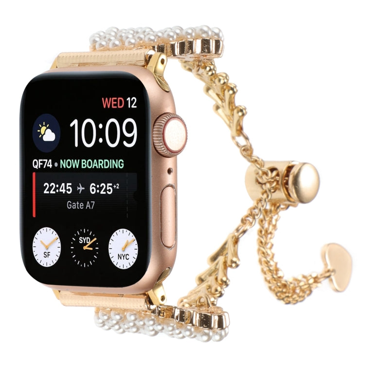 Pearl Round Zinc Alloy Chain Metal Watch Band, For Apple Watch 42mm, For Apple Watch 38mm