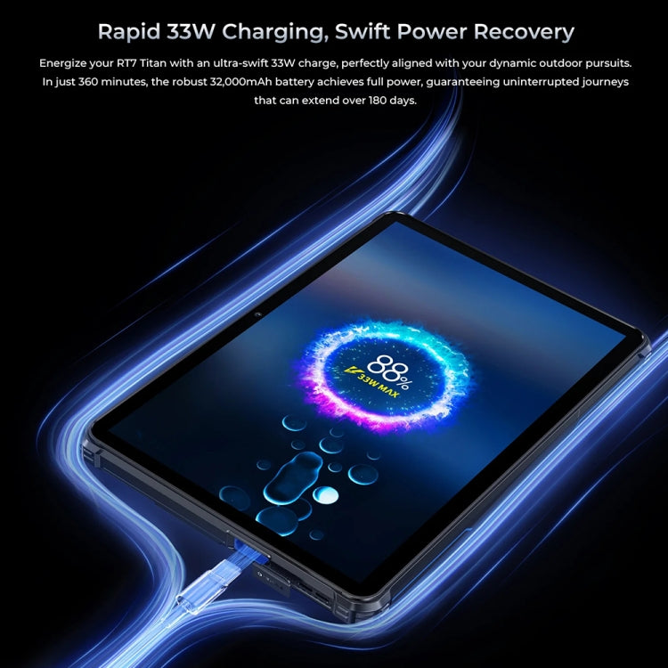 OUKITEL RT7 TITAN 5G Network IP68/IP69K Rugged Tablet, 10.1 inch Android 15 MediaTek Dimensity 7050 Octa Core Support Dual SIM, EU Plug, RT7 5G 12GB+512GB