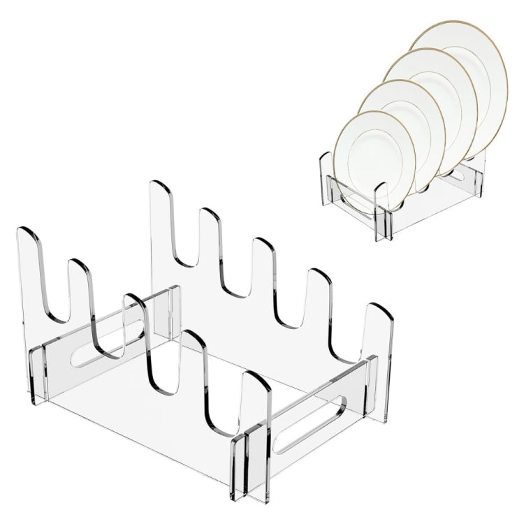 Acrylic Removable Plate Storage Rack Multi-layer Dish Drainer, 16.5 x 15.3 x 11.5cm, 21.6 x 15.3 x 12.5cm, 26.7 x 15.3 x 14cm