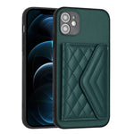 Rhombic Texture Card Bag RFID Phone Case with Long Lanyard, For iPhone 12 mini, For iPhone 11 Pro Max, For iPhone 11, For iPhone 11 Pro, For iPhone XS / X, For iPhone XR, For iPhone XS Max, For iPhone 8 Plus / 7 Plus