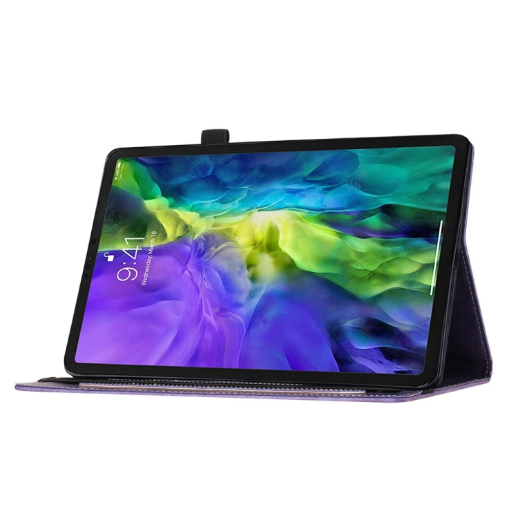 غطاء لوحي من الجلد بنقش قطة فراشة، لجهاز iPad Air 13 2026 / 2025 / 2024، لجهاز iPad Air 11 2026 / 2025 / 2024، لجهاز iPad Pro 13 2025 / 2024، لجهاز iPad Pro 11 2025 / 2024، لجهاز iPad mini 2024 / 2021