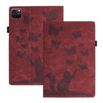 غطاء لوحي من الجلد بنقش قطة فراشة، لجهاز iPad Air 13 2026 / 2025 / 2024، لجهاز iPad Air 11 2026 / 2025 / 2024، لجهاز iPad Pro 13 2025 / 2024، لجهاز iPad Pro 11 2025 / 2024، لجهاز iPad mini 2024 / 2021