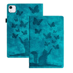 غطاء لوحي من الجلد بنقش قطة فراشة، لجهاز iPad Air 13 2026 / 2025 / 2024، لجهاز iPad Air 11 2026 / 2025 / 2024، لجهاز iPad Pro 13 2025 / 2024، لجهاز iPad Pro 11 2025 / 2024، لجهاز iPad mini 2024 / 2021