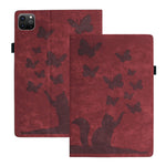 غطاء لوحي من الجلد بنقش قطة فراشة، لجهاز iPad Air 13 2026 / 2025 / 2024، لجهاز iPad Air 11 2026 / 2025 / 2024، لجهاز iPad Pro 13 2025 / 2024، لجهاز iPad Pro 11 2025 / 2024، لجهاز iPad mini 2024 / 2021