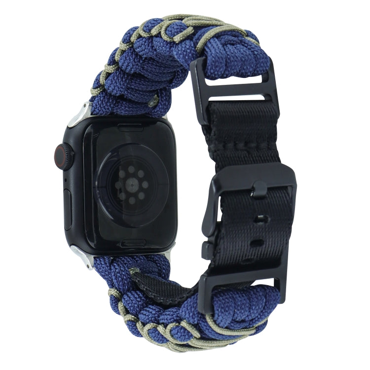 Dual-layer Braided Paracord Buckle Watch Band, For Apple Watch Series 4 44mm, For Apple Watch Series 4 40mm, For Apple Watch Series 3 38mm, For Apple Watch Series 3 42mm, For Apple Watch Series 2 42mm, For Apple Watch Series 2 38mm, For Apple Watch 42m...