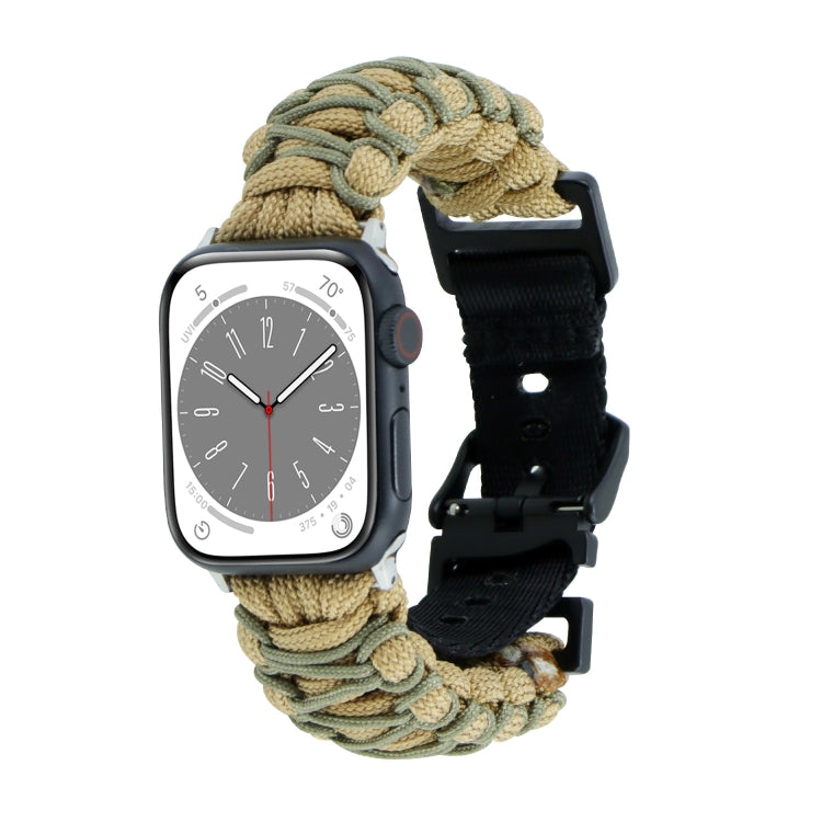 Dual-layer Braided Paracord Buckle Watch Band, For Apple Watch Series 4 44mm, For Apple Watch Series 4 40mm, For Apple Watch Series 3 38mm, For Apple Watch Series 3 42mm, For Apple Watch Series 2 42mm, For Apple Watch Series 2 38mm, For Apple Watch 42m...