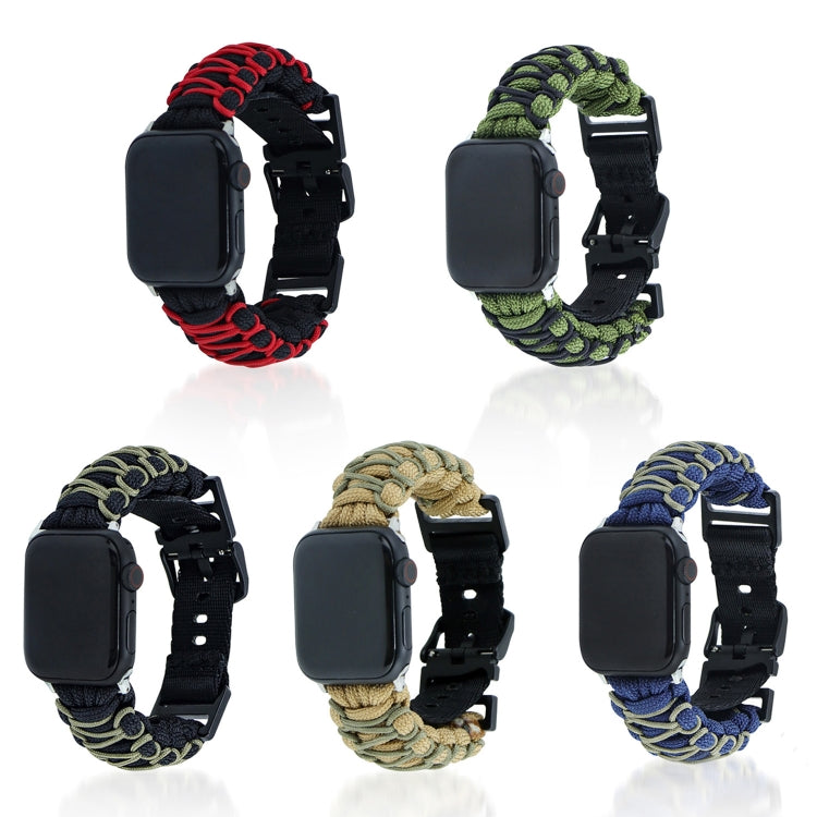 Dual-layer Braided Paracord Buckle Watch Band, For Apple Watch Series 4 44mm, For Apple Watch Series 4 40mm, For Apple Watch Series 3 38mm, For Apple Watch Series 3 42mm, For Apple Watch Series 2 42mm, For Apple Watch Series 2 38mm, For Apple Watch 42m...