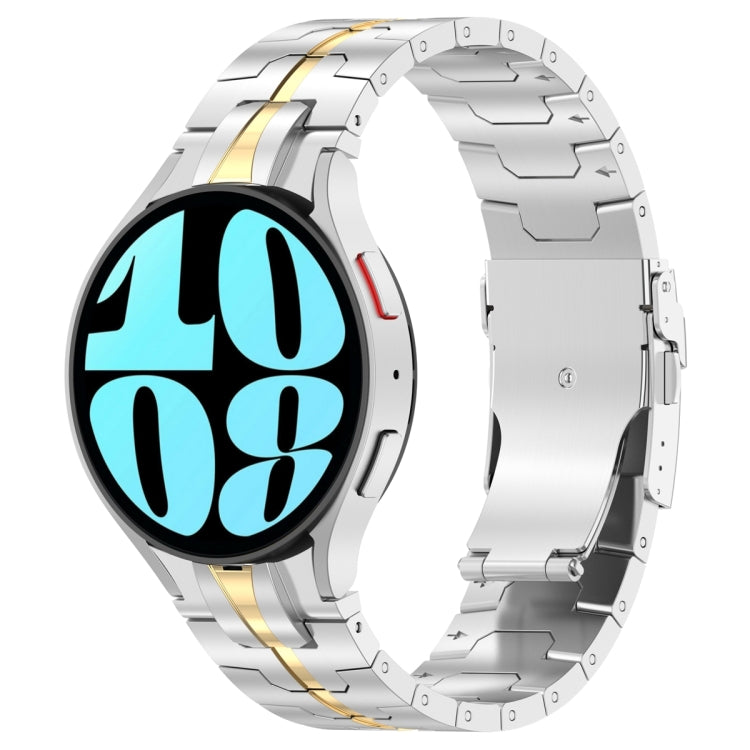 Button Style Stainless Steel Watch Band, For Samsung Galaxy Watch 6 / 6 Classic