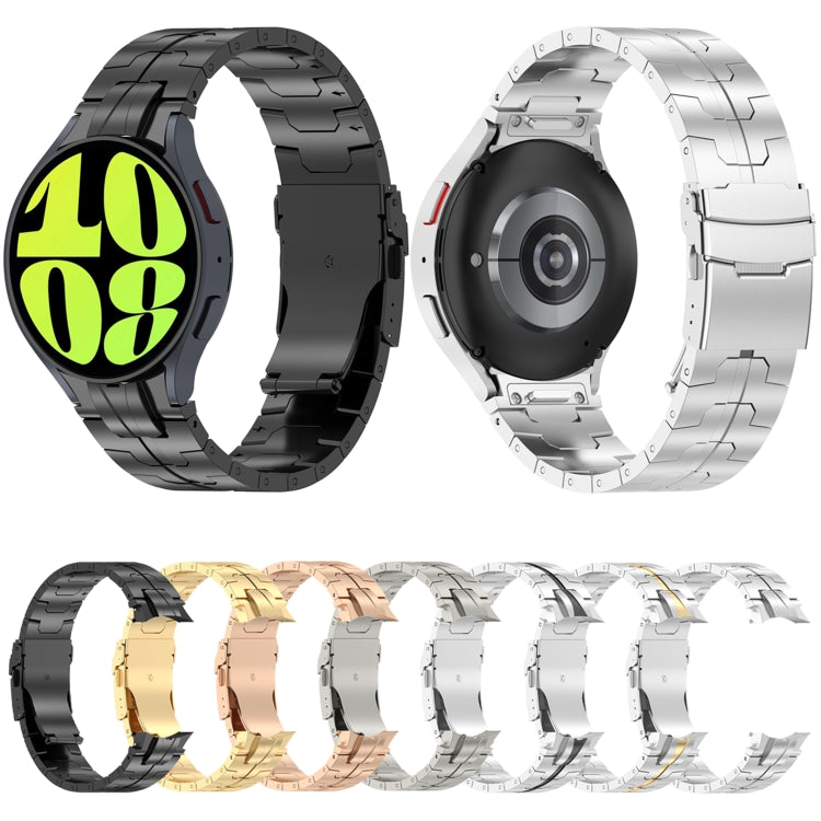 Button Style Stainless Steel Watch Band, For Samsung Galaxy Watch 6 / 6 Classic