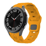 Football Pattern Reverse Buckle Silicone Watch Band, For Samsung Galaxy Watch 6 / 6 Classic