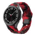 Football Pattern Reverse Buckle Silicone Watch Band, For Samsung Galaxy Watch 6 / 6 Classic