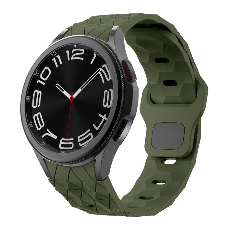 Football Pattern Reverse Buckle Silicone Watch Band, For Samsung Galaxy Watch 6 / 6 Classic