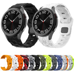 Football Pattern Reverse Buckle Silicone Watch Band, For Samsung Galaxy Watch 6 / 6 Classic