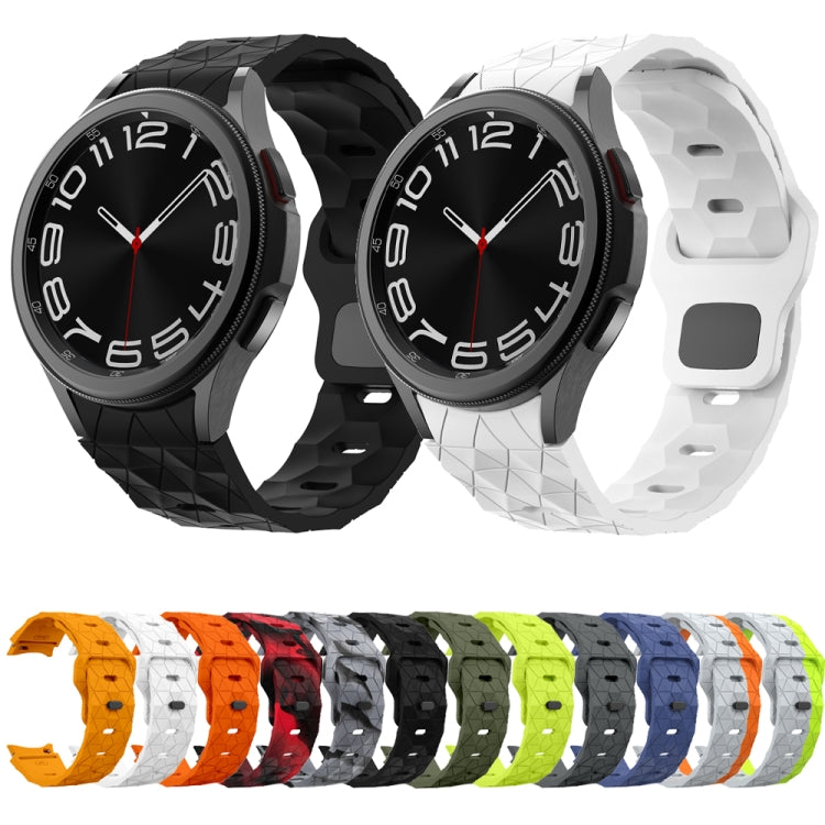 Football Pattern Reverse Buckle Silicone Watch Band, For Samsung Galaxy Watch 6 / 6 Classic