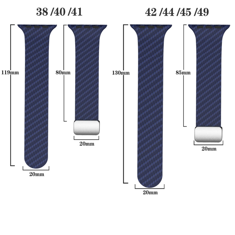 Carbon Fiber Magnetic Silver Buckle Watch Band, For Apple Watch 42mm, For Apple Watch 38mm