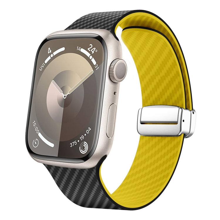 Carbon Fiber Magnetic Silver Buckle Watch Band, For Apple Watch 42mm, For Apple Watch 38mm