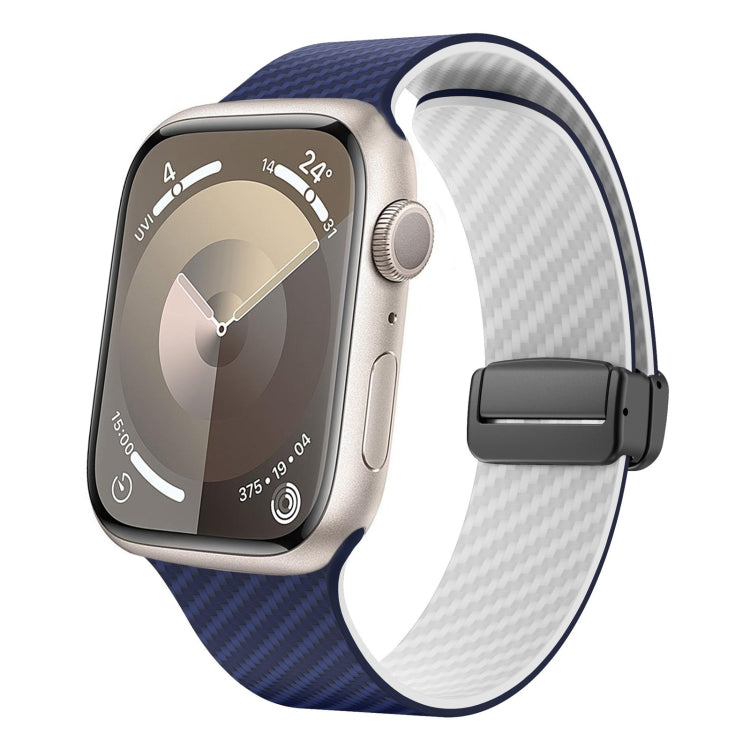 Carbon Fiber Magnetic Black Buckle Watch Band, For Apple Watch Series 8 41mm, For Apple Watch Series 8 45mm, For Apple Watch SE 2022 40mm