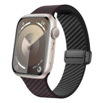 Carbon Fiber Magnetic Black Buckle Watch Band, For Apple Watch 42mm, For Apple Watch 38mm