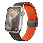 Carbon Fiber Magnetic Black Buckle Watch Band, For Apple Watch 42mm, For Apple Watch 38mm