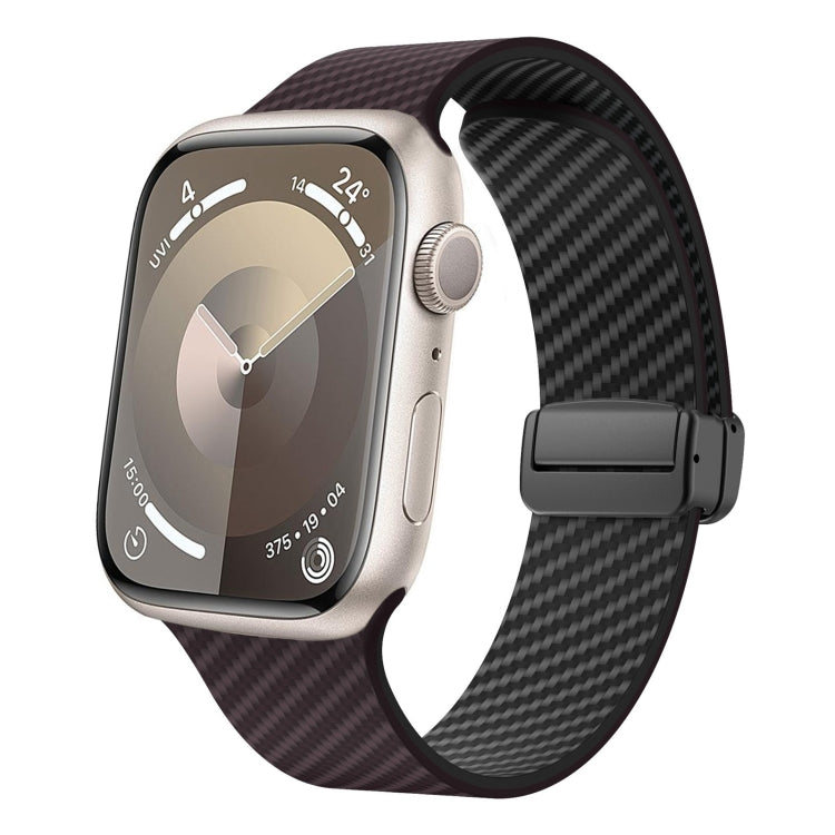 Carbon Fiber Magnetic Black Buckle Watch Band, For Apple Watch 42mm, For Apple Watch 38mm