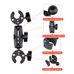 Motorcycle Clamps Handlebar Fixed Mount 3-stage Telescopic Selfie Stick, Double Dual-heads Crabs 3-stage Selfie Stick, Dual-heads Crab & Single Heads 3-stage Selfie Stick, 2 x Dual-heads Crab 1 x Single Heads