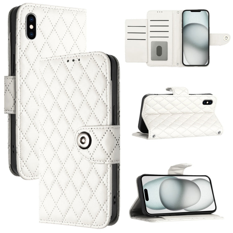 Rhombic Texture Flip Leather Phone Case with Lanyard, For iPhone 11, For iPhone 11 Pro, For iPhone XS / X, For iPhone XR, For iPhone XS Max, For iPhone 8 Plus / 7 Plus / 6s Plus