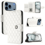 Rhombic Texture Flip Leather Phone Case with Lanyard, For iPhone 17 Pro Max, For iPhone 17 Pro, For iPhone 17, For iPhone Air, For iPhone SE 2024, For iPhone 16 Pro Max, For iPhone 16 Pro, For iPhone 16 Plus