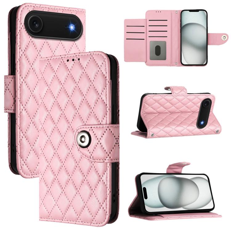 Rhombic Texture Flip Leather Phone Case with Lanyard, For iPhone 17 Pro Max, For iPhone 17 Pro, For iPhone 17, For iPhone Air, For iPhone SE 2024, For iPhone 16 Pro Max, For iPhone 16 Pro, For iPhone 16 Plus