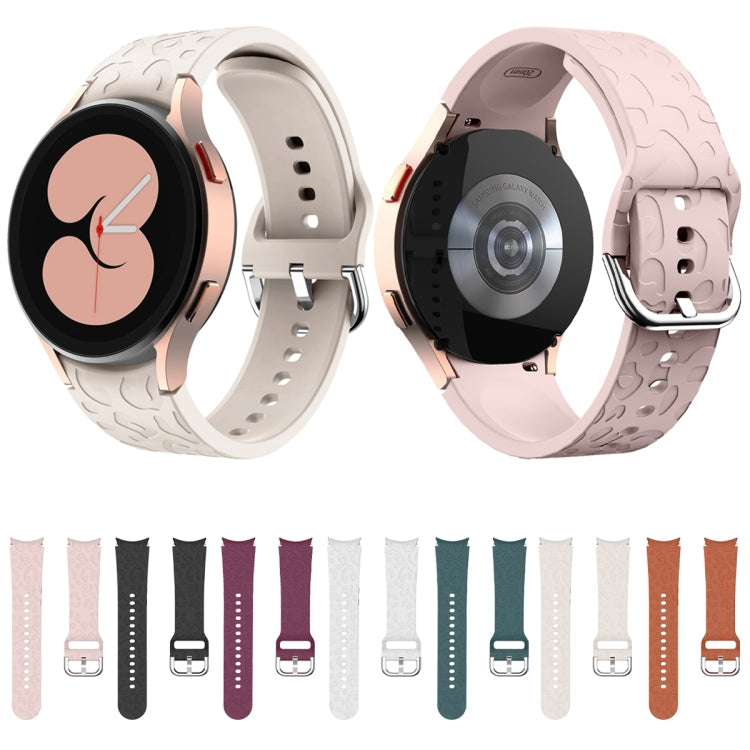 Leopard Print Embossed Silicone Watch Band, For Samsung Galaxy Watch 6