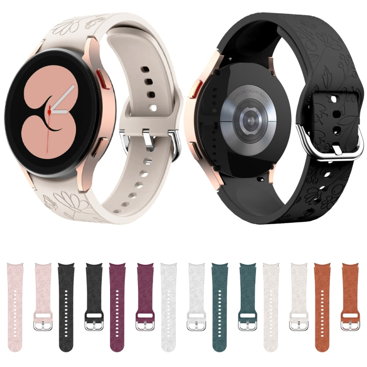 Butterfly Flower Embossed Silicone Watch Band, For Samsung Galaxy Watch 6