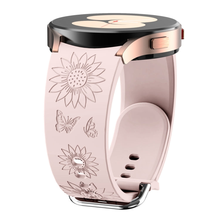 Sunflower Pattern Embossed Silicone Watch Band, For Samsung Galaxy Watch 6