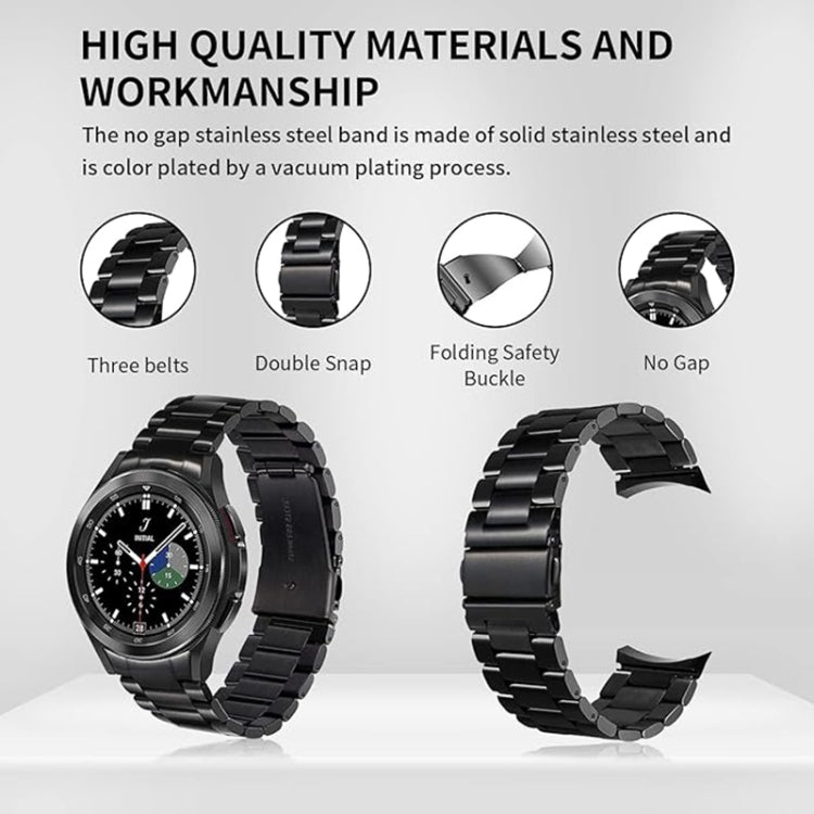 Three Bead Stainless Steel Metal Watch Band, For Samsung Galaxy Watch 6 / 5 / 4