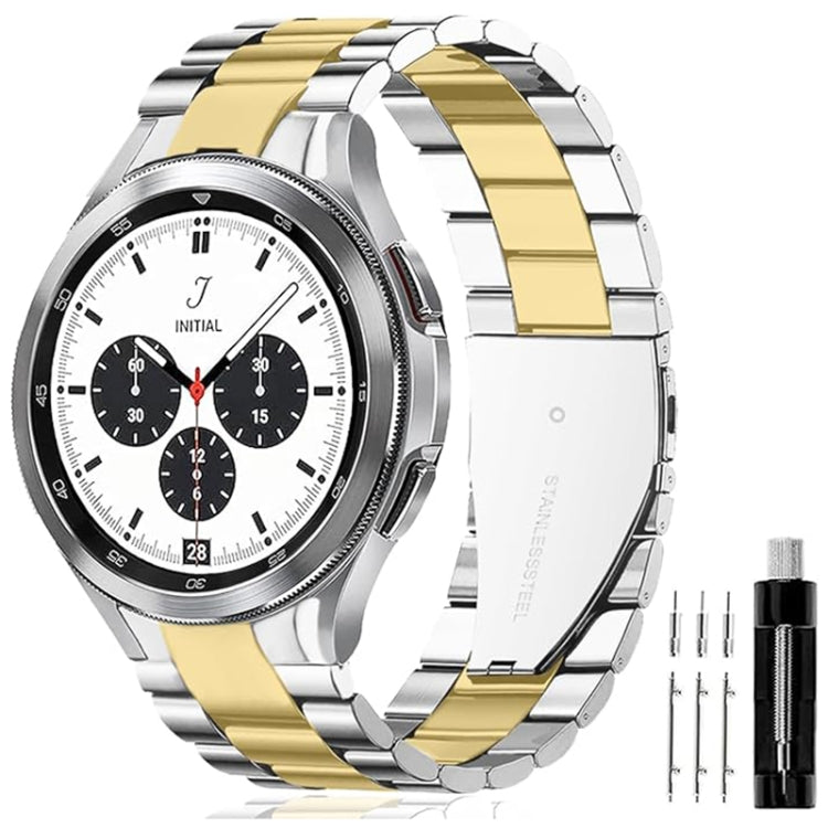 Three Bead Stainless Steel Metal Watch Band, For Samsung Galaxy Watch 6 / 5 / 4
