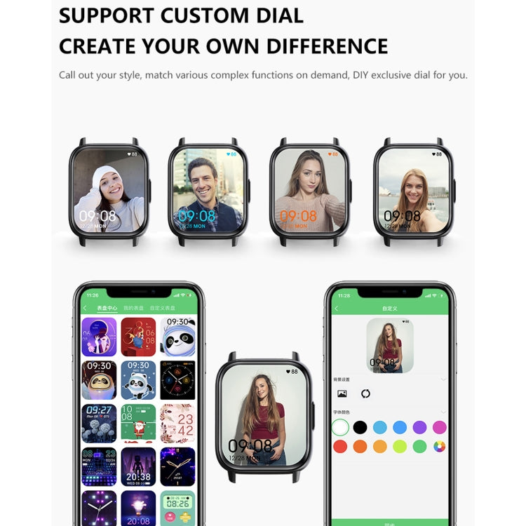 DM05 1,83 Zoll BT5.2 Smartwatch, unterstützt Schlafüberwachung / Herzfrequenzmessung / Blutsauerstoffmessung / Temperaturmessung / Blutzuckermessung / Blutdruckmessung