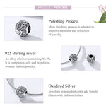 S925 Sterling Silver Retro Flower Texture Beads DIY Bracelet Necklace Accessories